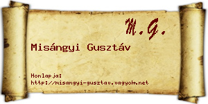 Misángyi Gusztáv névjegykártya